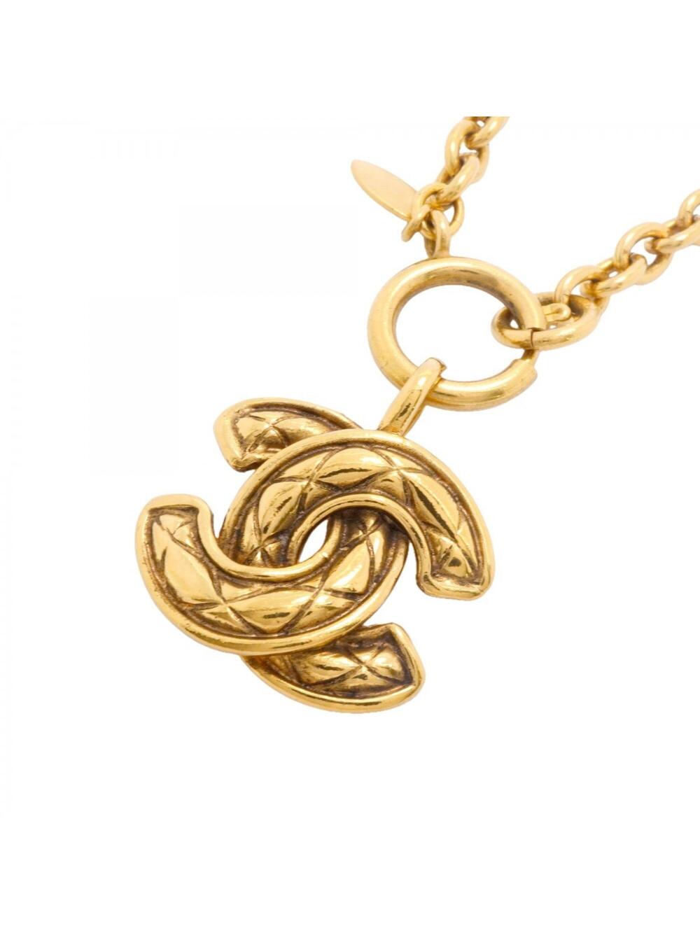 Chanel Cc Logo Pendant Necklace Metal #327602C87B